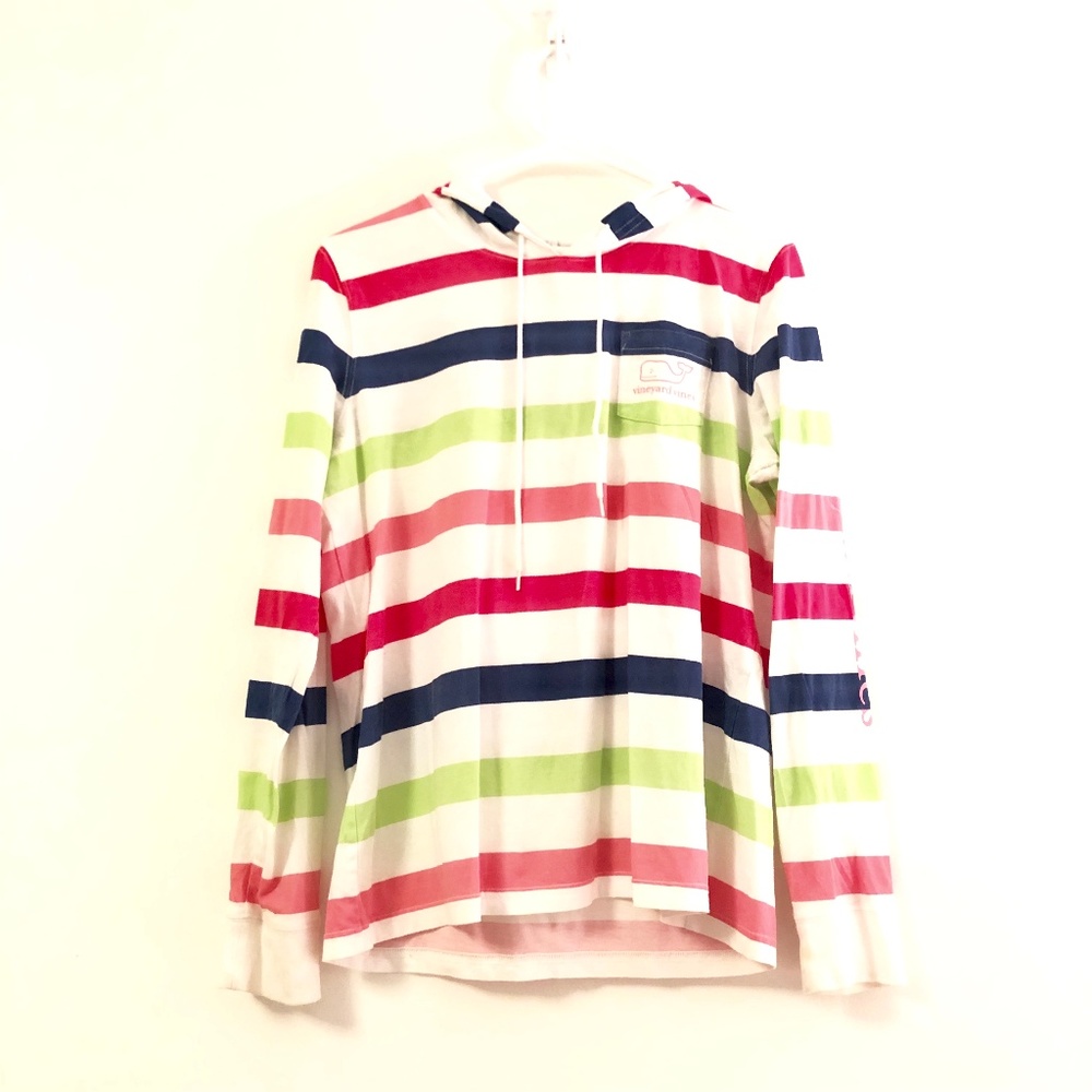 🌵Striped Vineyard Vines Hooded Tee